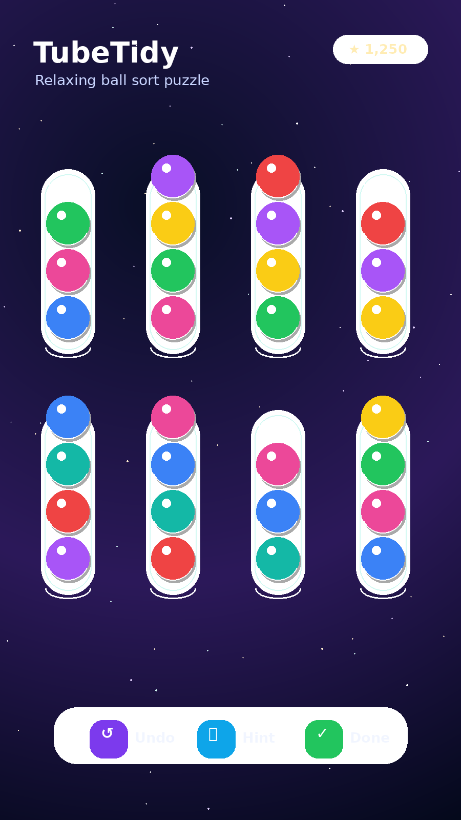 TubeTidy gameplay with colorful tubes